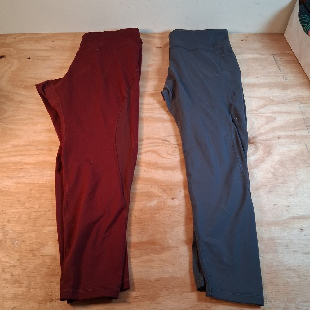 Old Navy Active Womens Leggings Sz XL Lot Of 2 Elevate Leggings Gray Red Set